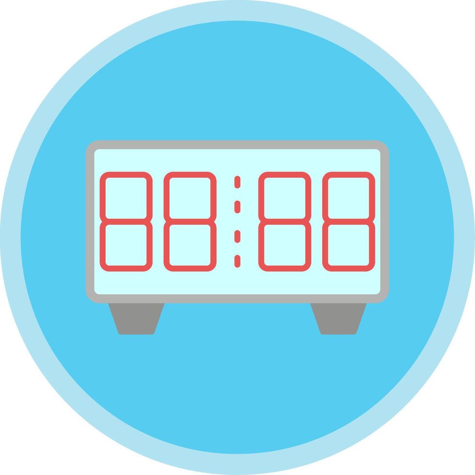 Digital Clock Flat Multi Circle Icon vector