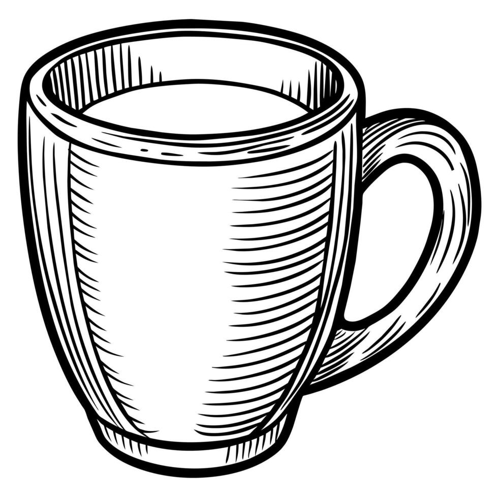 Mug outline illustration digital coloring book page line art drawing vector