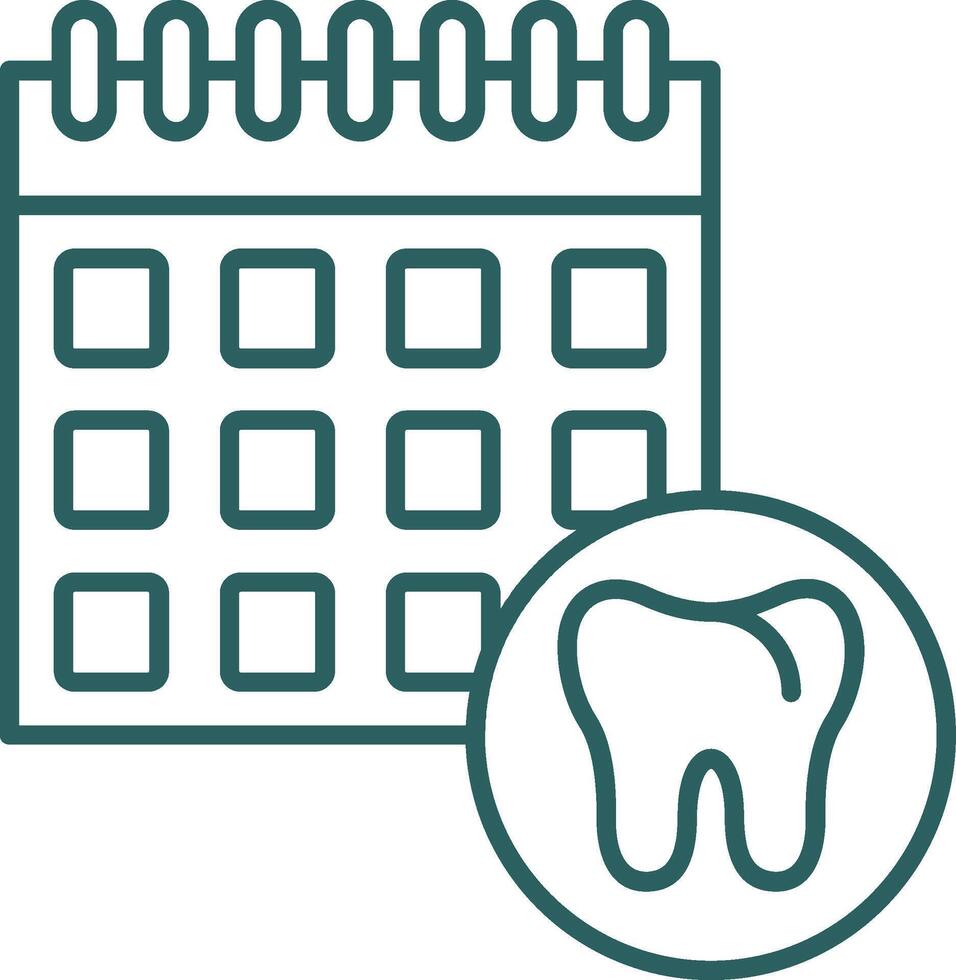 Dental Schedule Line Gradient Round Corner Icon vector