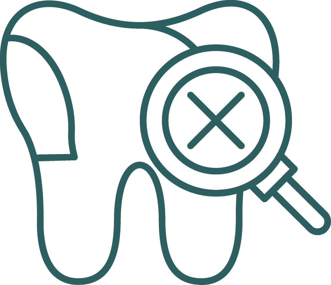 Unhealthy Tooth Line Gradient Round Corner Icon vector