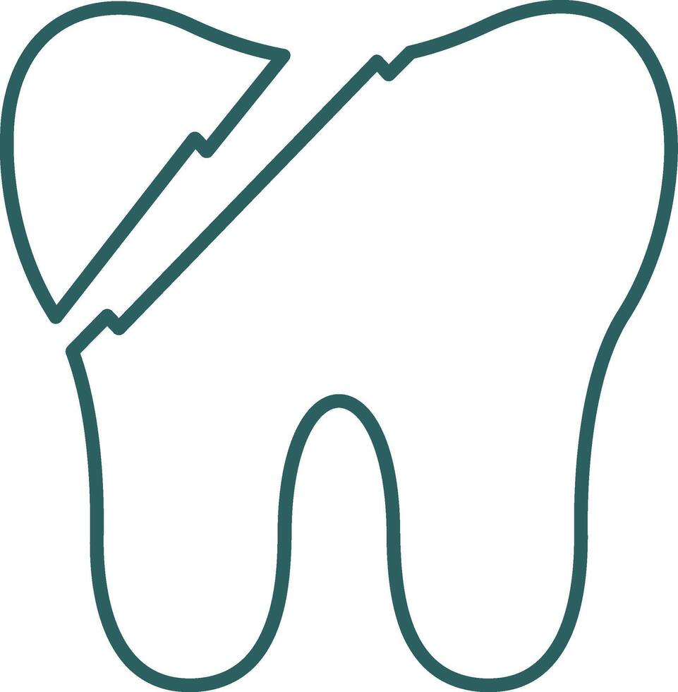 Broken Tooth Line Gradient Round Corner Icon vector