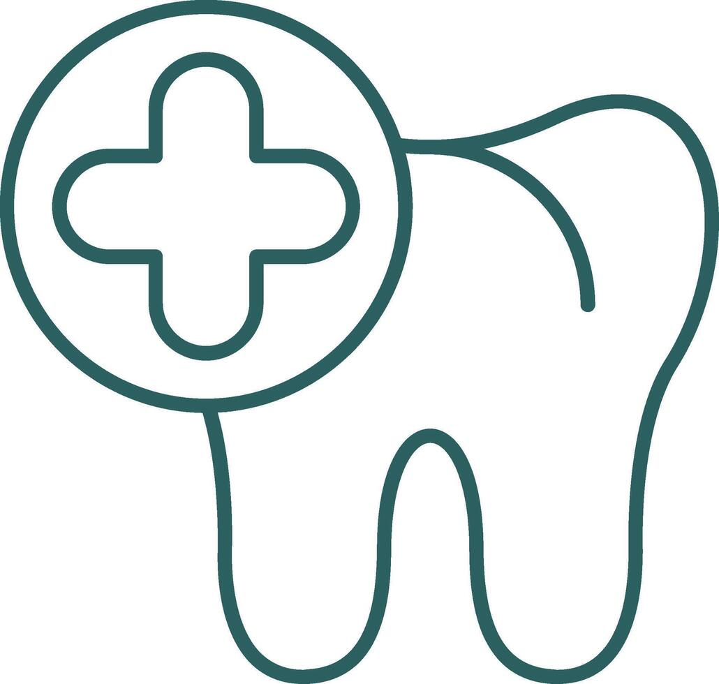 Dental Line Gradient Round Corner Icon vector