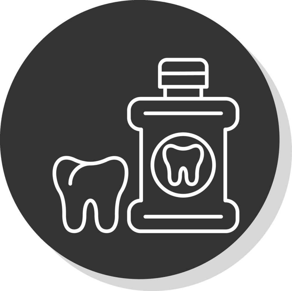 Mouthwash Line Grey Circle Icon vector