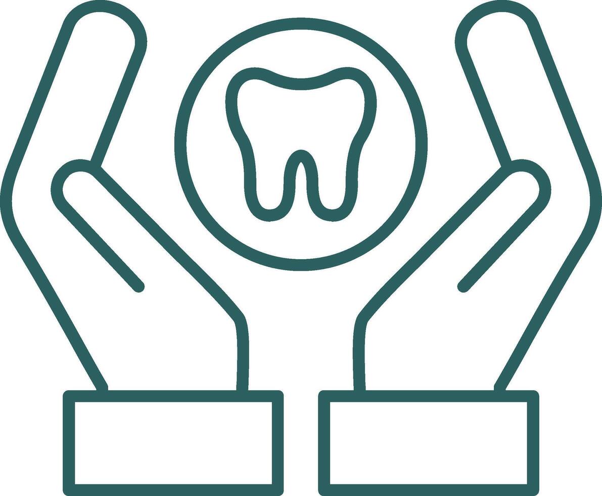 Dental Care Line Gradient Round Corner Icon vector