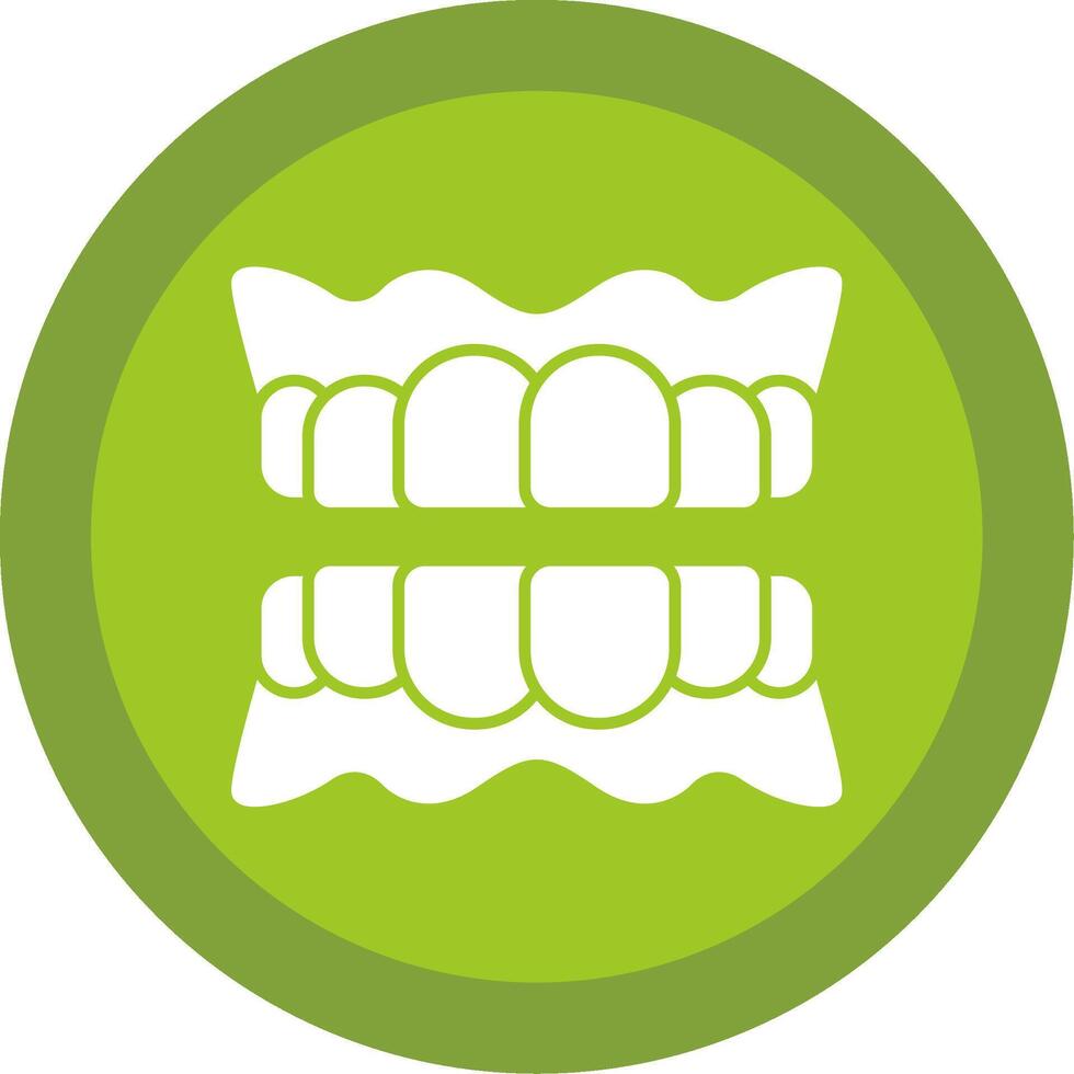 Denture Glyph Multi Circle Icon vector