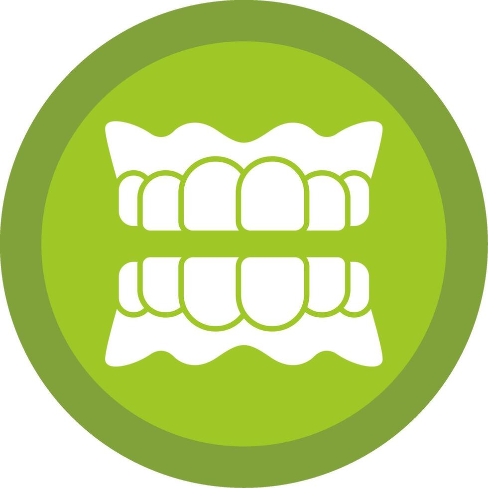 Denture Glyph Multi Circle Icon vector