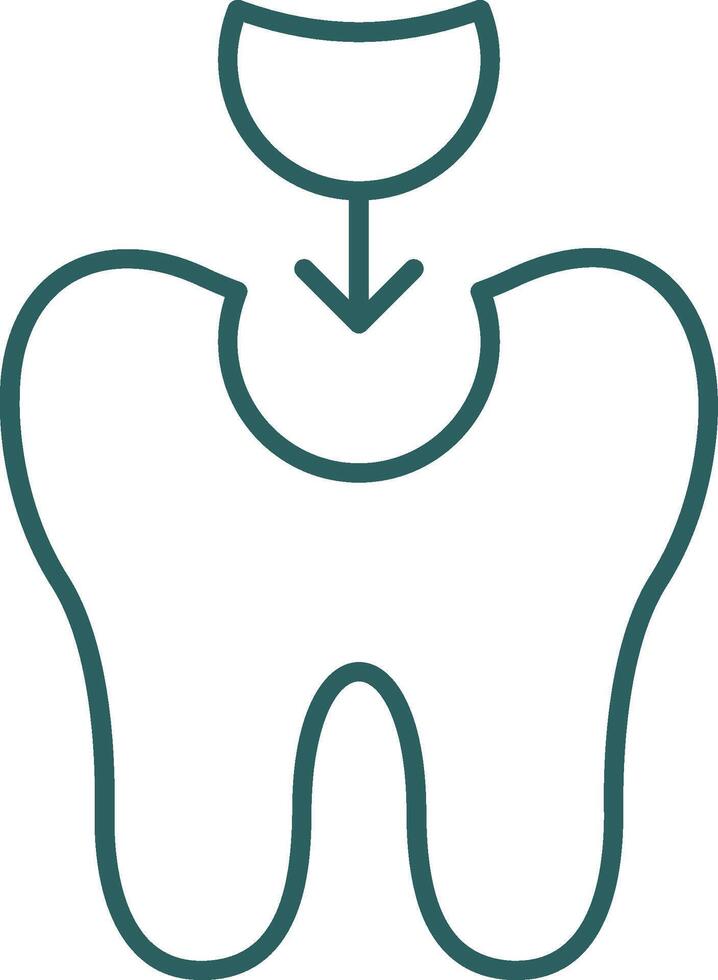 Tooth Filling Line Gradient Round Corner Icon vector