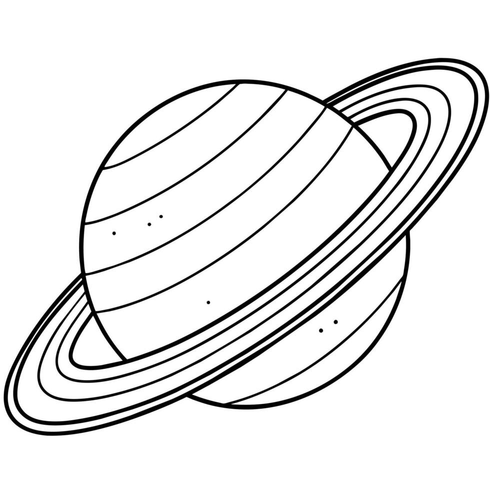 Saturno planeta contorno ilustración digital colorante libro página línea Arte dibujo vector