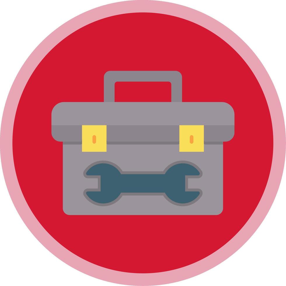 Tool Box Flat Multi Circle Icon vector