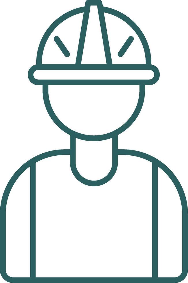 Worker Line Gradient Round Corner Icon vector