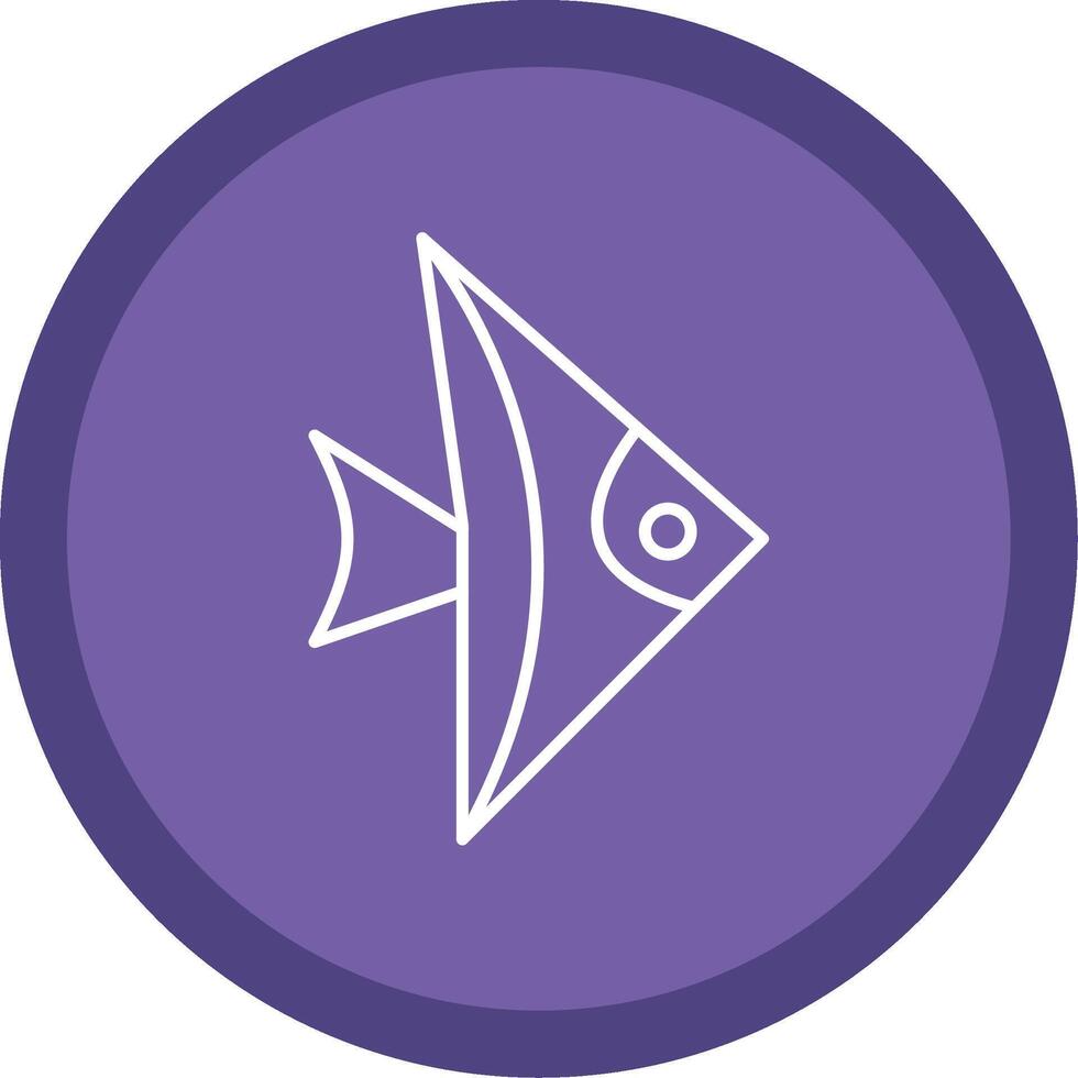 Fish Line Multi Circle Icon vector