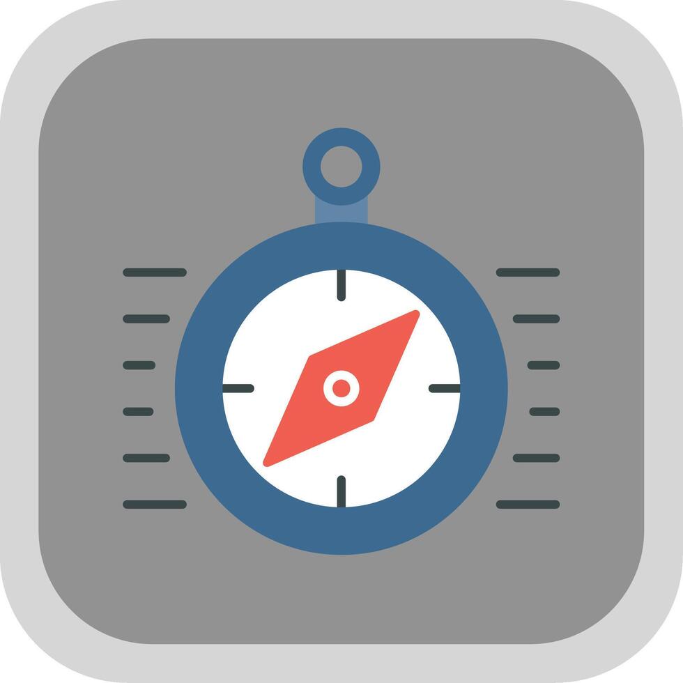 Compass Flat Round Corner Icon vector