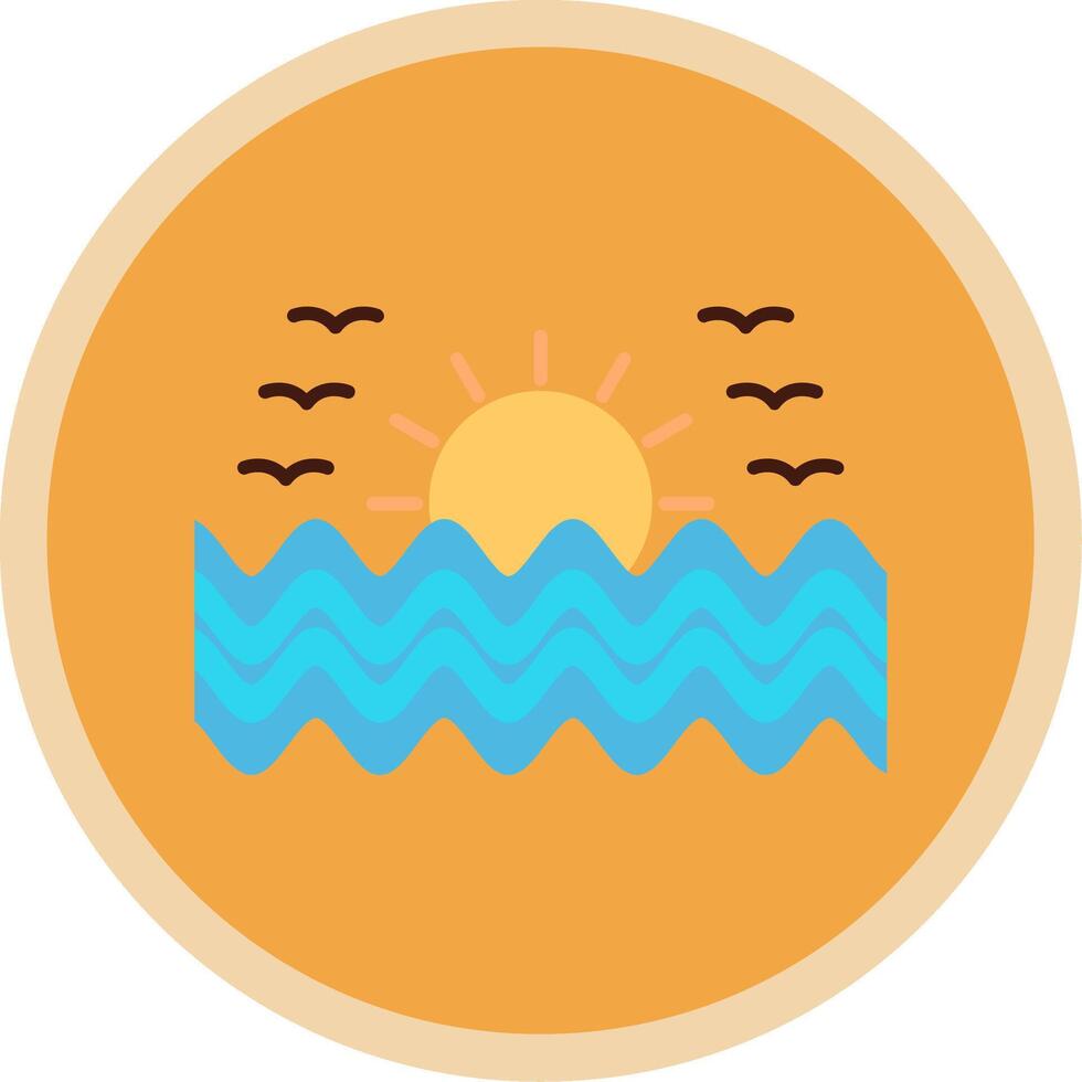 Sunset Flat Multi Circle Icon vector