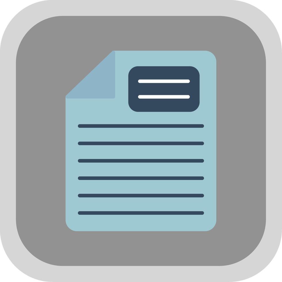 Note Flat Round Corner Icon vector