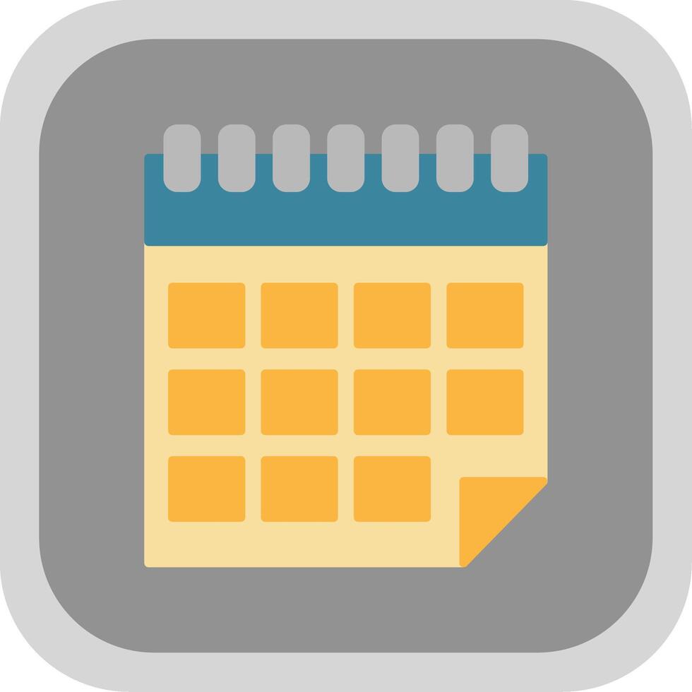 Calendar Flat Round Corner Icon vector