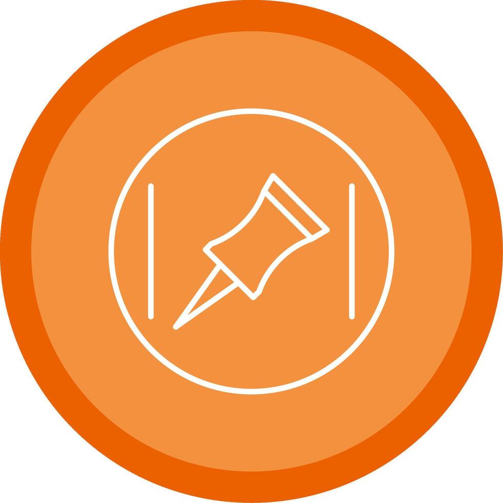 Push Pin Line Multi Circle Icon vector