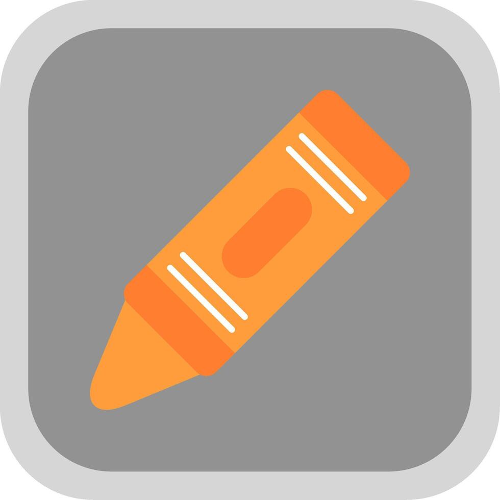 Crayon Flat Round Corner Icon vector