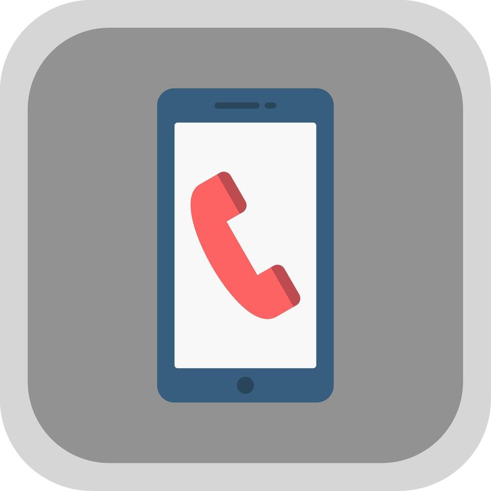 Phone Call Flat Round Corner Icon vector