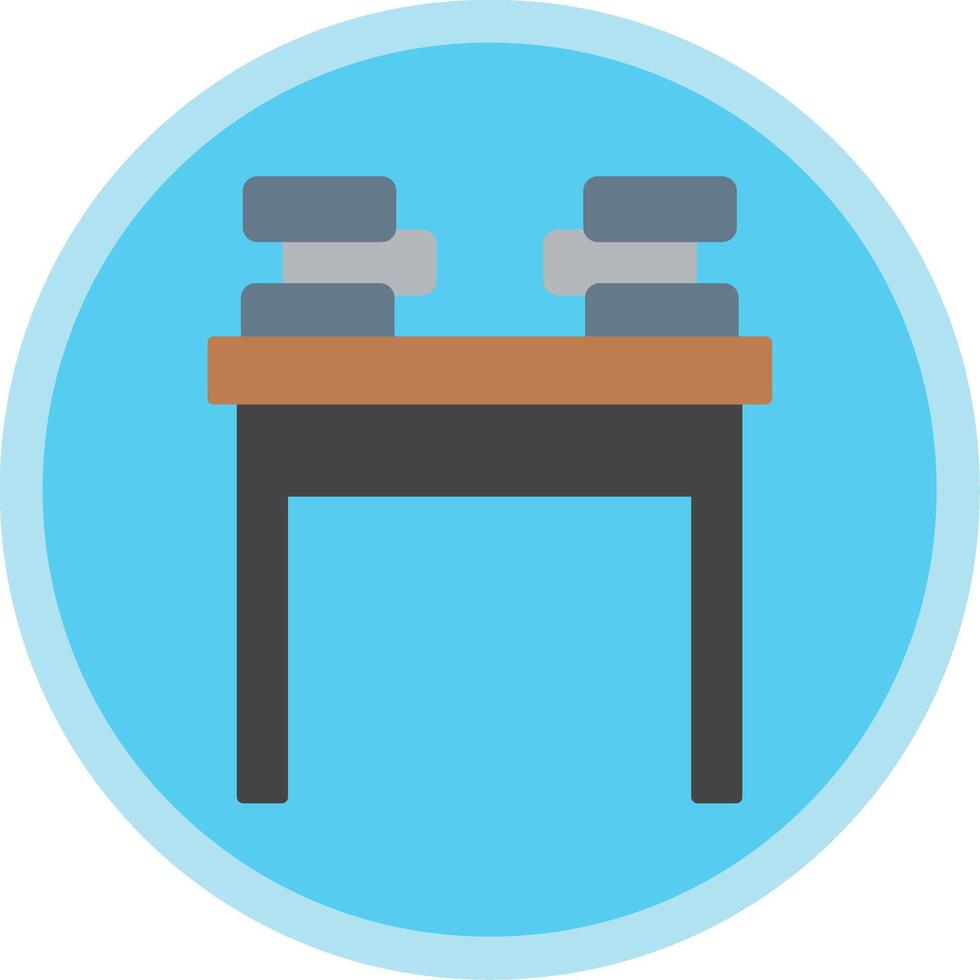 School Desk Flat Multi Circle Icon vector