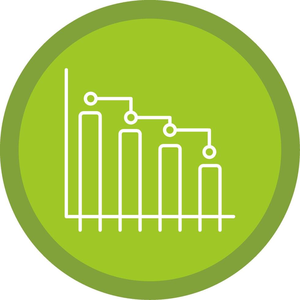 Bar Graph Line Multi Circle Icon vector