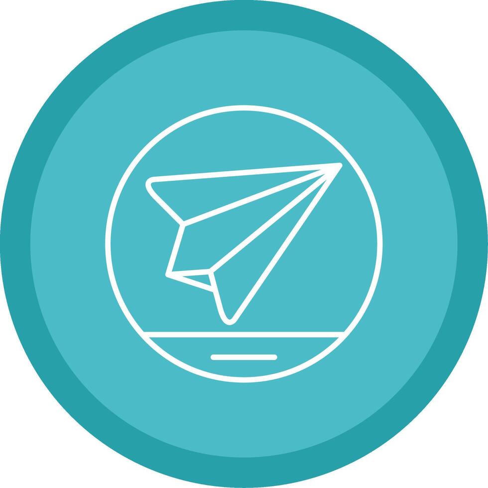 Paper Plane Line Multi Circle Icon vector