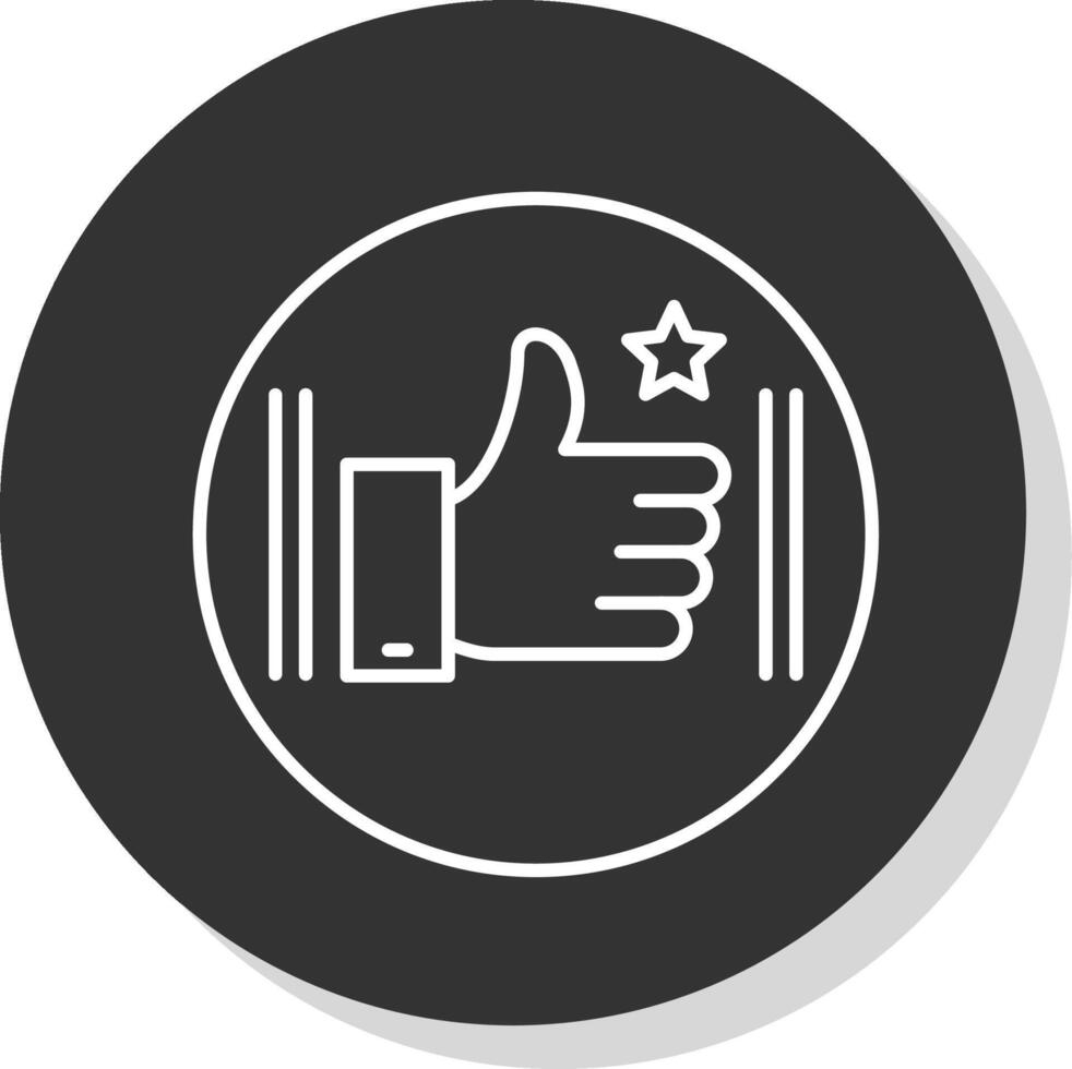 Like Line Grey Circle Icon vector