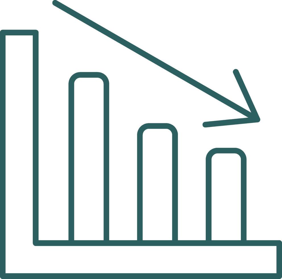 Line chart Line Gradient Round Corner Icon vector