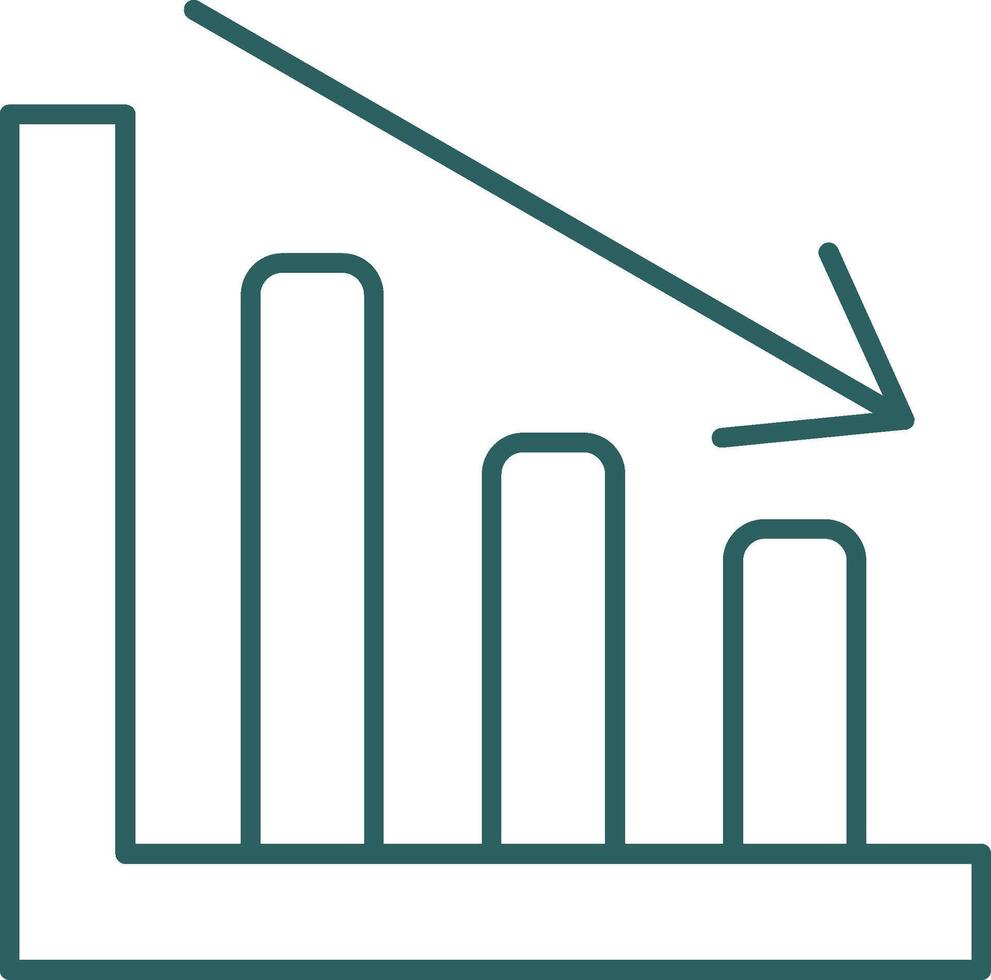 línea gráfico línea degradado redondo esquina icono vector