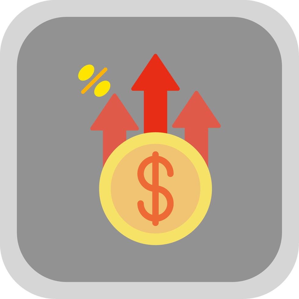 Profit Flat Round Corner Icon vector