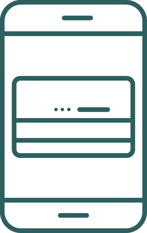 Mobile Banking Line Gradient Round Corner Icon vector