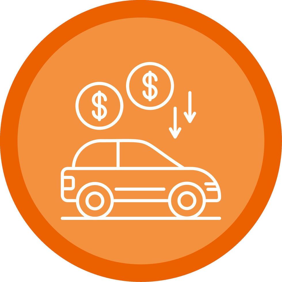 Car Loan Line Multi Circle Icon vector