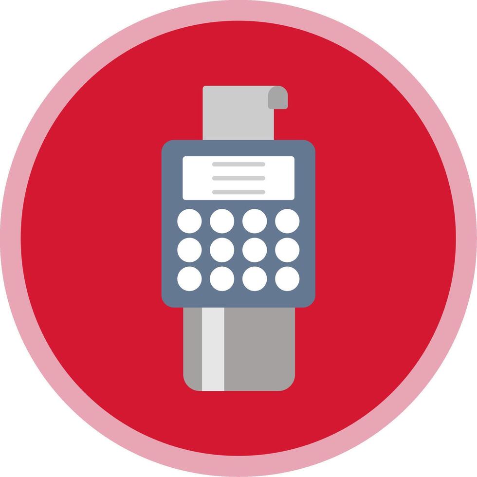 Bank Terminal Flat Multi Circle Icon vector