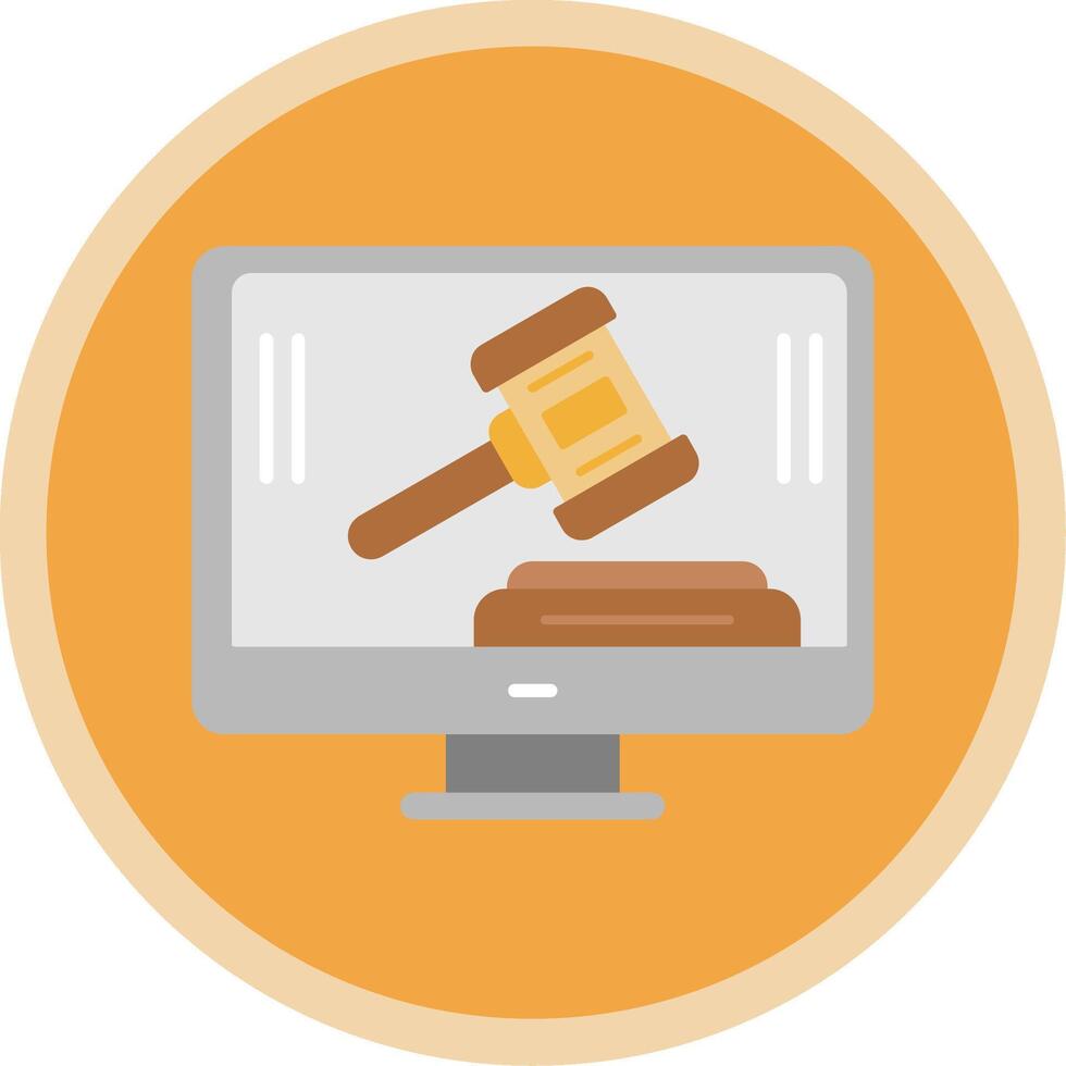 Auction Flat Multi Circle Icon vector