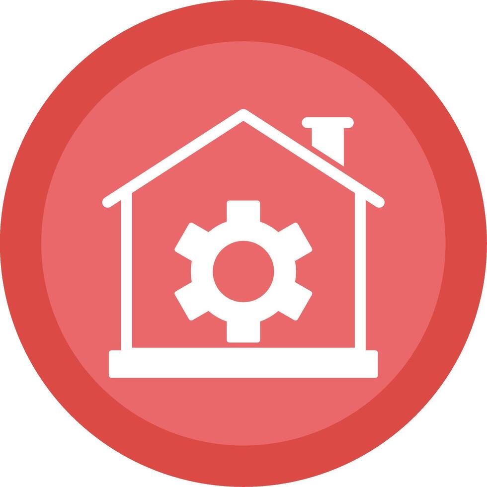 Smart Home Glyph Multi Circle Icon vector