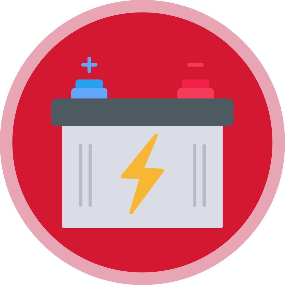 Car Battery Flat Multi Circle Icon vector