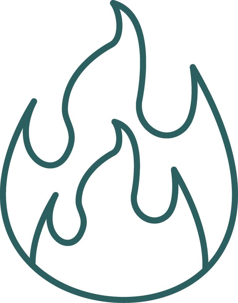 Flame Line Gradient Round Corner Icon vector