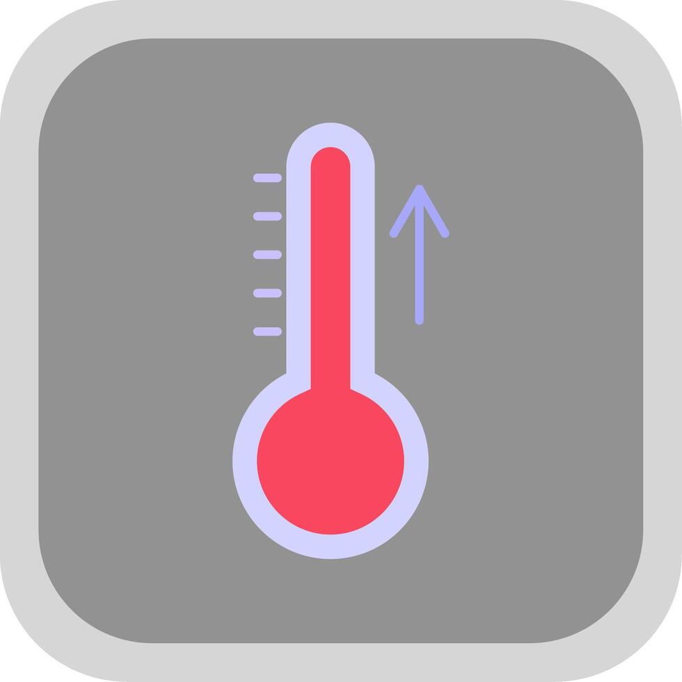 creciente temperatura plano redondo esquina icono vector