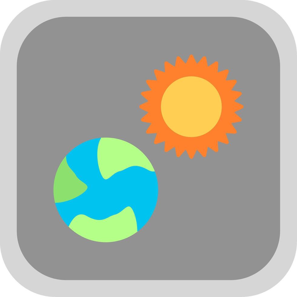 Earth Flat Round Corner Icon vector