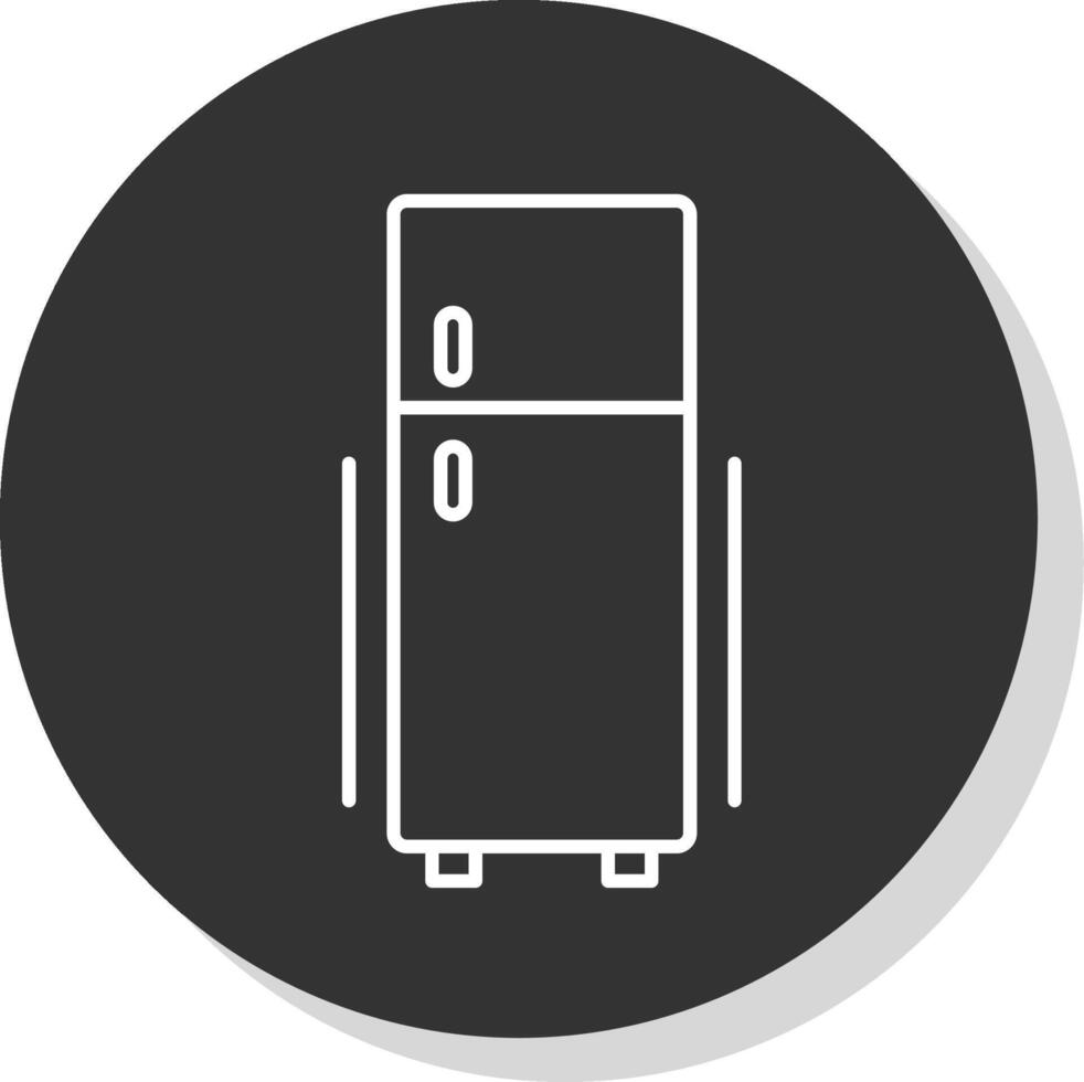 Fridge Line Grey Circle Icon vector