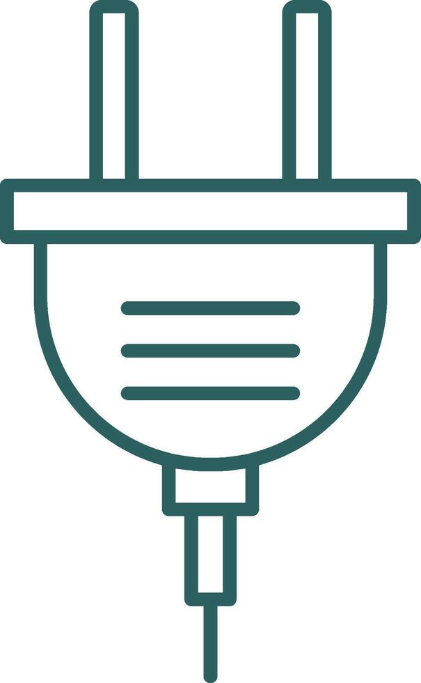 Power Plug Line Gradient Round Corner Icon vector