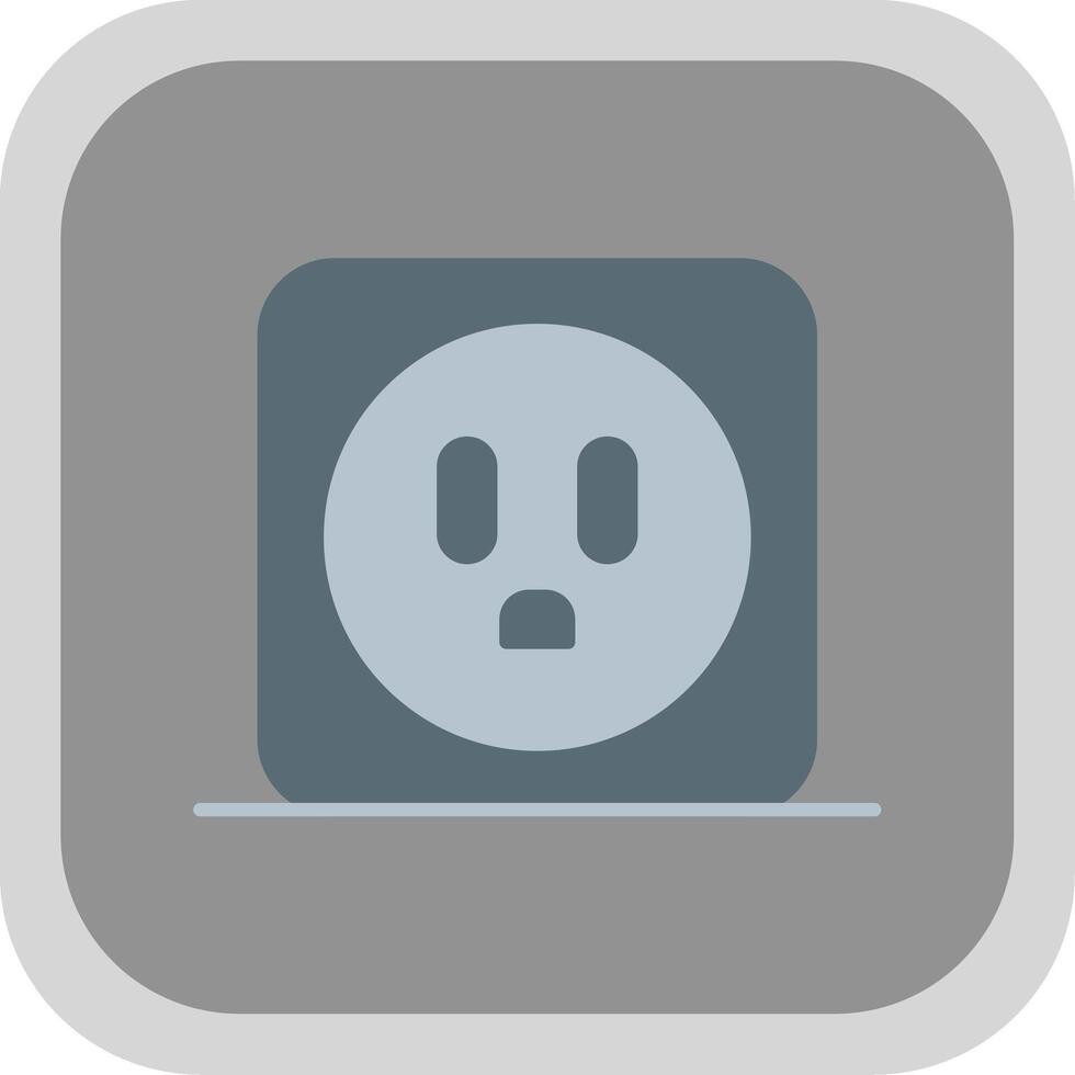 Power Socket Flat Round Corner Icon vector