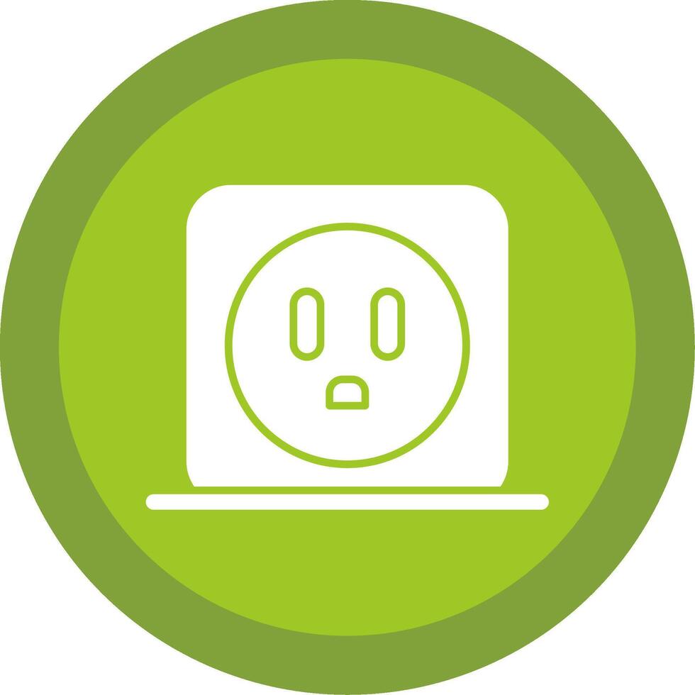 Power Socket Glyph Multi Circle Icon vector