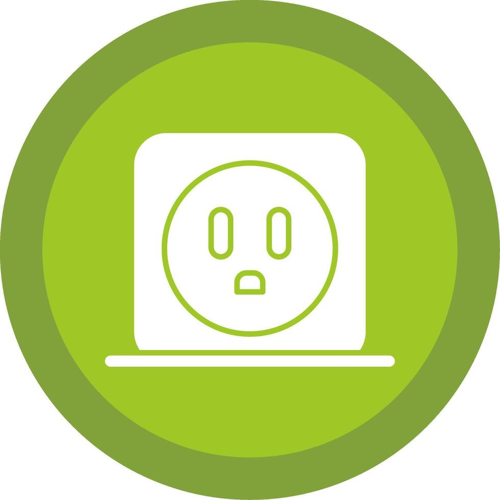 Power Socket Glyph Multi Circle Icon vector