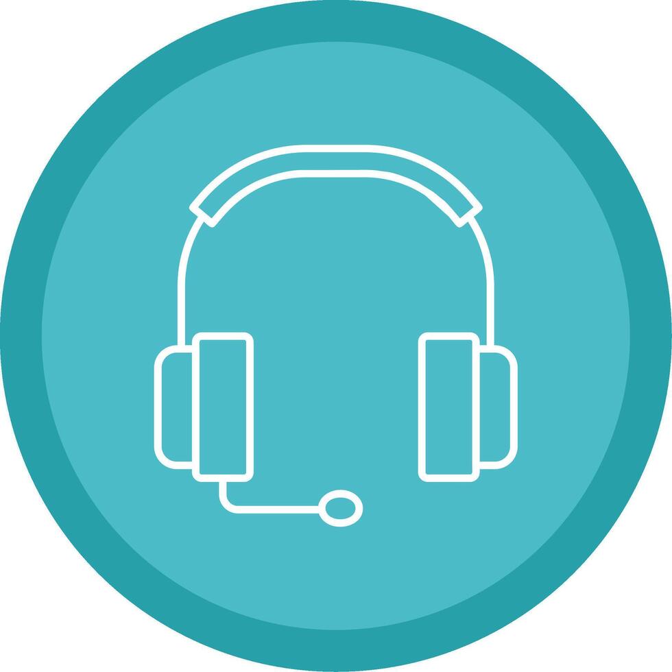 Headphones Line Multi Circle Icon vector