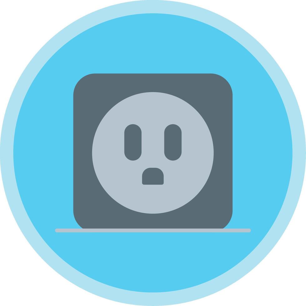 Power Socket Flat Multi Circle Icon vector