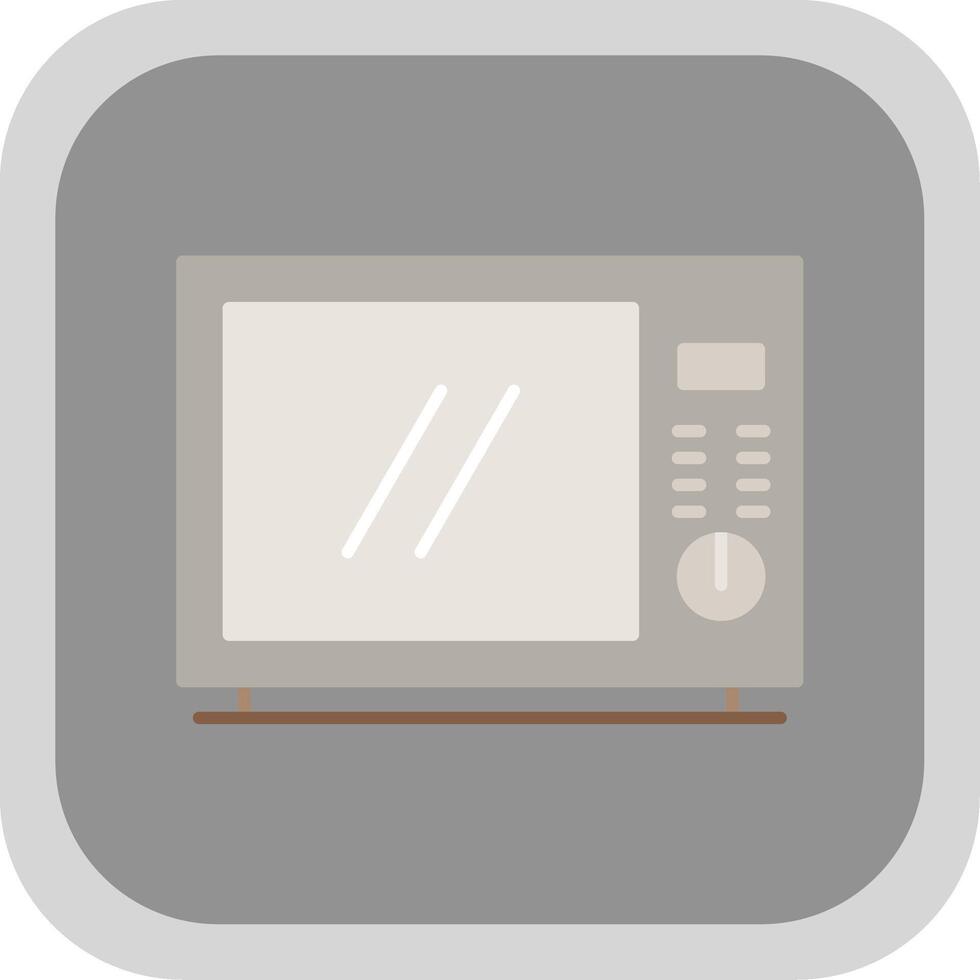 Microwave Flat Round Corner Icon vector