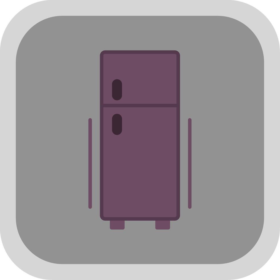 refrigerador plano redondo esquina icono vector