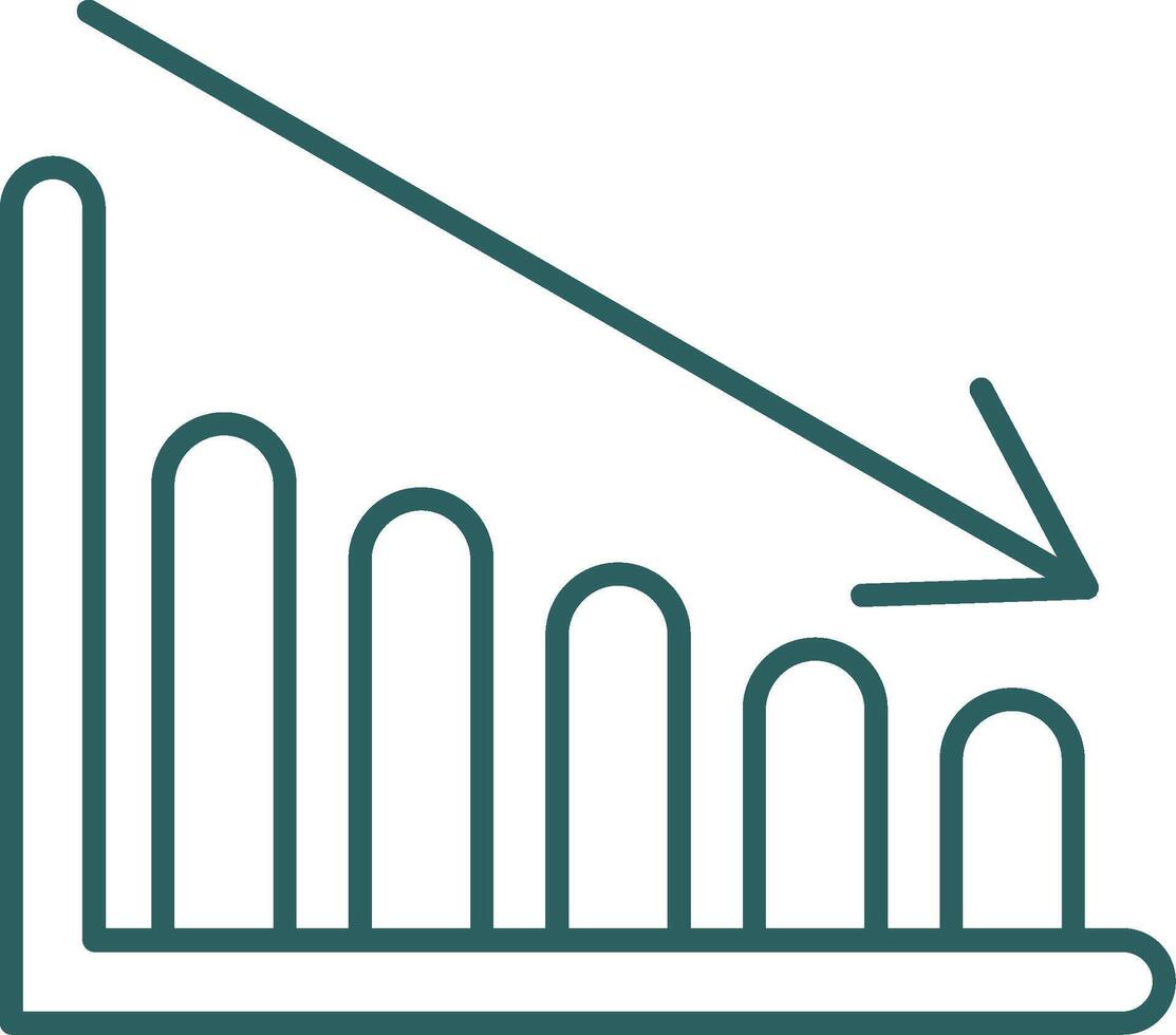 Chart Line Gradient Round Corner Icon vector