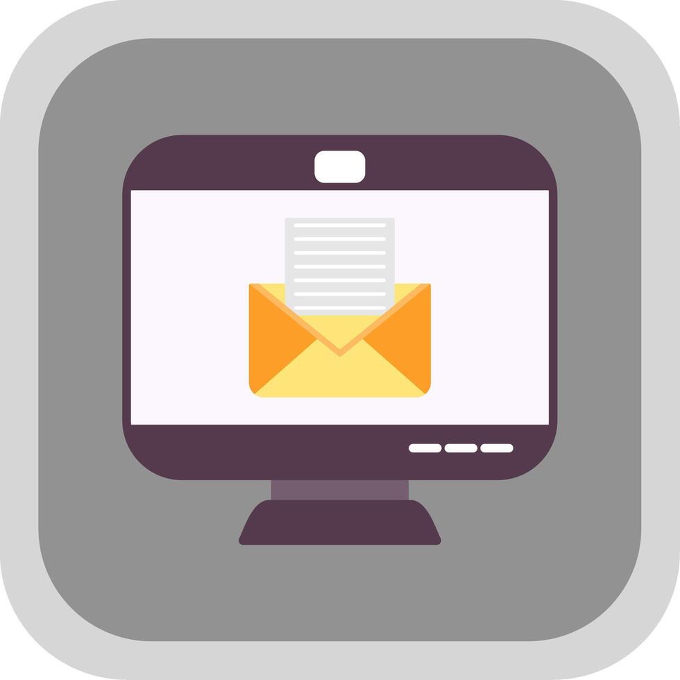 Envelope Flat Round Corner Icon vector