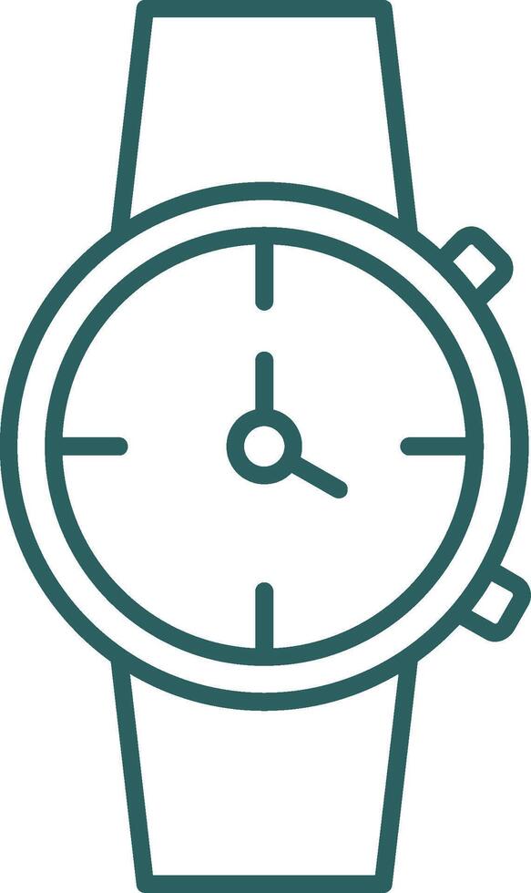 reloj línea degradado redondo esquina icono vector